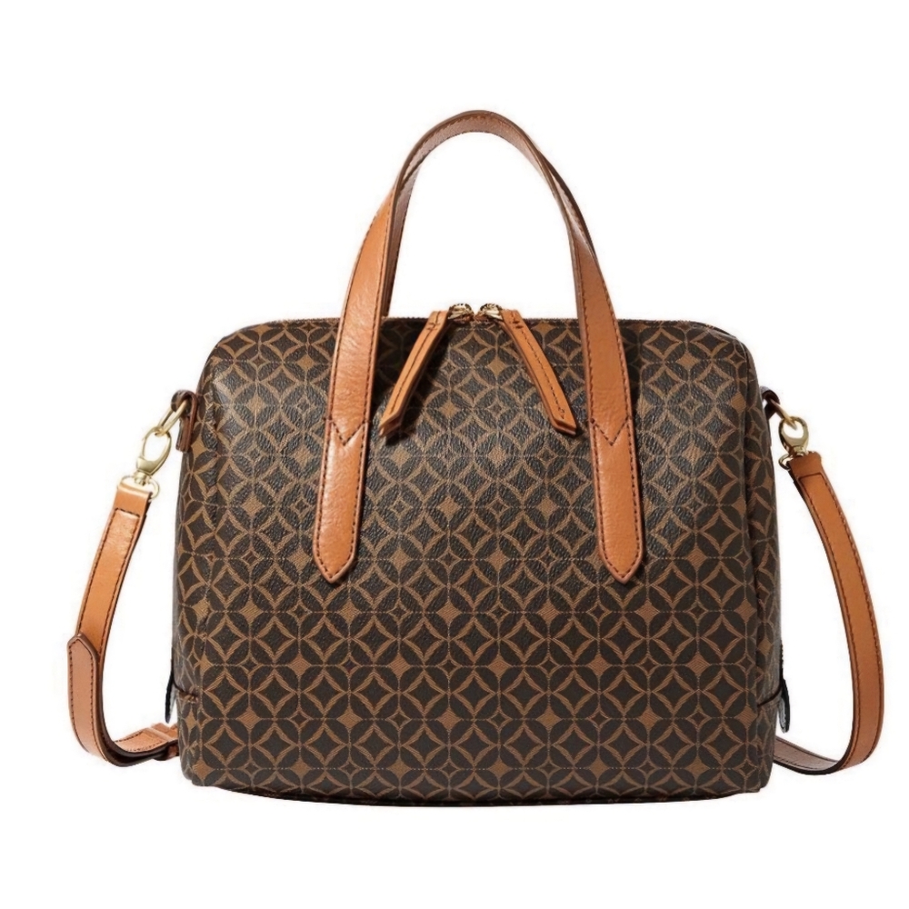 Speedy Monogram Fossil Sydney Satchel